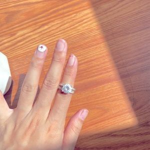 Swarovski element CZ halo ring